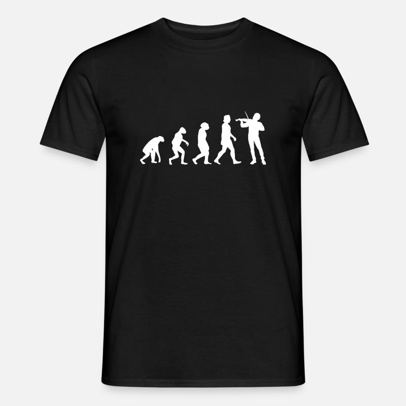 Human Evolution Violin - Männer T-Shirt - Schwarz