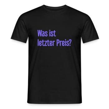 Quel est le dernier prix ? - T-shirt homme - noir - Devant - AI Model Male 178 light (178cm)