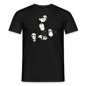 Panda Party - T-shirt homme - noir - Devant - AI Model Male 178 light (178cm)