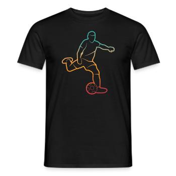 Fußballer Silhouette Fußballtrainer Fußballspieler - Männer T-Shirt - Schwarz - Vorne - AI Model Male 178 light (178cm)