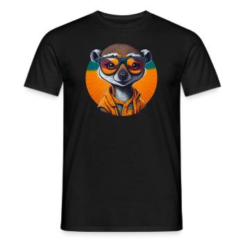 Cool Look Meerkat | Sonnenbrillen Erdmännchen - Männer T-Shirt - Schwarz - Vorne - AI Model Male 178 light (178cm)