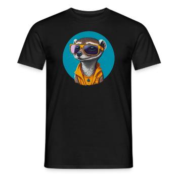 Cool Look Meerkat | Sonnenbrillen Erdmännchen - Männer T-Shirt - Schwarz - Vorne - AI Model Male 178 light (178cm)