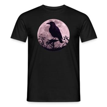 Rabe im Vollmond Licht - Männer T-Shirt - Schwarz - Vorne - AI Model Male 178 light (178cm)