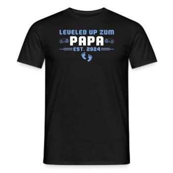 Leveled up zum Vater 2024 Werdender Papa - Männer T-Shirt - Schwarz - Vorne - AI Model Male 178 light (178cm)