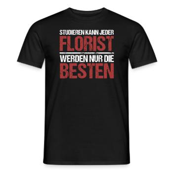 Tout le monde peut étudier ; Les fleuristes sont les meilleurs - T-shirt homme - noir - Devant - AI Model Male 178 light (178cm)
