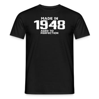 Vintage 1948 Cadeau Anniversaire 1948 Rétro - T-shirt homme - noir - Devant - AI Model Male 178 light (178cm)