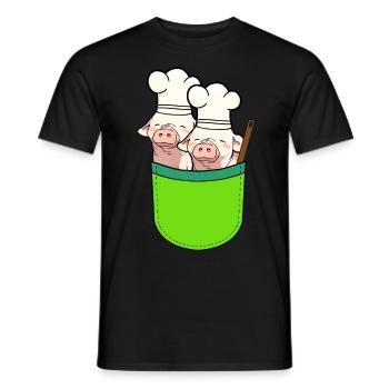 Bag Pigs Cooks Cook Piglets - Men's T-Shirt - black - Front - AI Model Male 178 light (178cm)