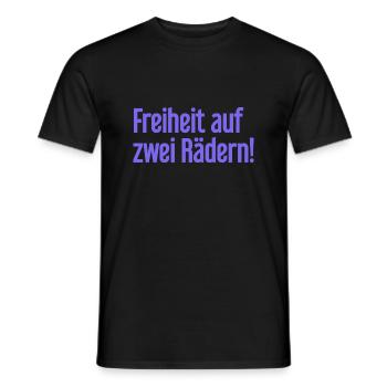 Freedom on Two Wheels - Cyclist Design - Men's T-Shirt - black - Front - AI Model Male 178 light (178cm)