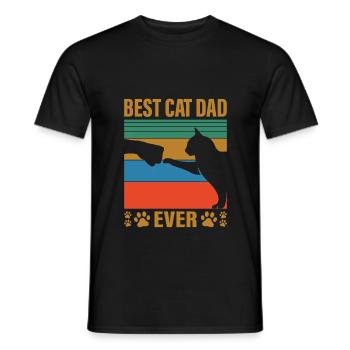 Best Cat Daddy Ever Just Ask Peanut - Men's T-Shirt - black - Front - AI Model Male 178 light (178cm)