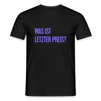 Quel est le dernier prix ? - T-shirt homme - noir - Devant - AI Model Male 178 light (178cm)