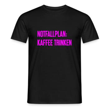 Kaffee-Notfallplan - Männer T-Shirt - Schwarz - Vorne - AI Model Male 178 light (178cm)