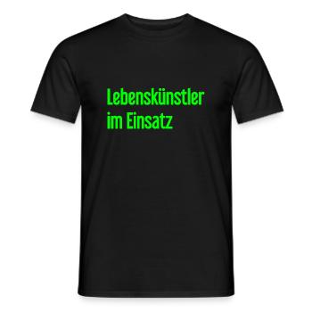 Lebenskünstler im Einsatz - Männer T-Shirt - Schwarz - Vorne - AI Model Male 178 light (178cm)