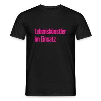 Lebenskünstler im Einsatz - Männer T-Shirt - Schwarz - Vorne - AI Model Male 178 light (178cm)