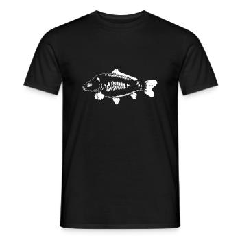 letzterWurf - White Carp - Karpfen - Männer T-Shirt - Schwarz - Vorne - AI Model Male 178 light (178cm)