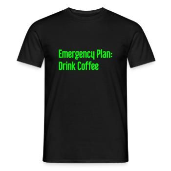 Coffee Contingency Plan - Men's T-Shirt - black - Front - AI Model Male 178 light (178cm)