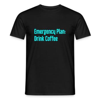 Kaffee-Notfallplan - Männer T-Shirt - Schwarz - Vorne - AI Model Male 178 light (178cm)