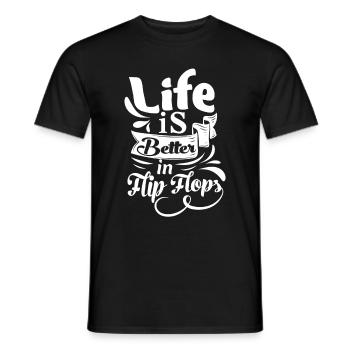 La vie est meilleure en tongs - T-shirt homme - noir - Devant - AI Model Male 178 light (178cm)