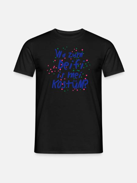 Wo zum Deifi is mei Kostüm - Männer T-Shirt - Schwarz