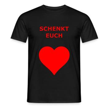 Schenkt Euch Liebe, 1LIVE, Weihnachten, Herz - Männer T-Shirt - Schwarz - Vorne - AI Model Male 178 light (178cm)