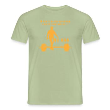 Kraftheben - die Bar - Männer T-Shirt - Sage - Vorne - AI Model Male 178 light (178cm)