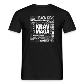 Mots de krav maga - T-shirt homme - noir - Devant - AI Model Male 178 light (178cm)