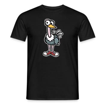 Ostrich - Men's T-Shirt - black - Front - AI Model Male 178 light (178cm)