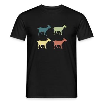 Chèvre rétro - T-shirt homme - noir - Devant - AI Model Male 178 light (178cm)