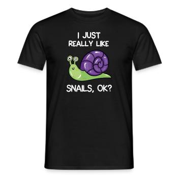 J'aime vraiment les escargots, d'accord? - T-shirt homme - noir - Devant - AI Model Male 178 light (178cm)