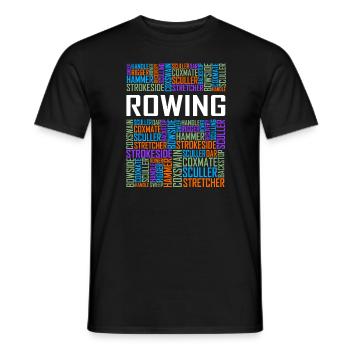 Rowing Words - Men's T-Shirt - black - Front - AI Model Male 178 light (178cm)