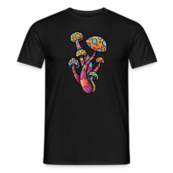Psychedelic Mushroom - Men's T-Shirt - black - Front - AI Model Male 178 light (178cm)