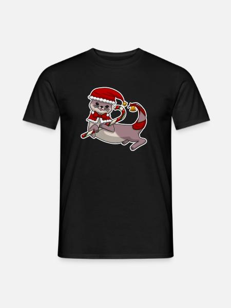 Christmas Otter - Men's T-Shirt - black