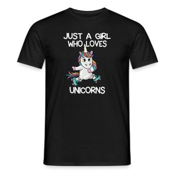 Just A Girl Who Loves Unicorns - Men's T-Shirt - black - Front - AI Model Male 178 light (178cm)