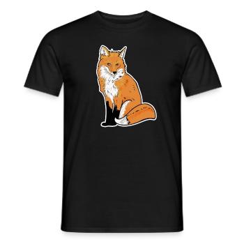Illustration de renard - T-shirt homme - noir - Devant - AI Model Male 178 light (178cm)