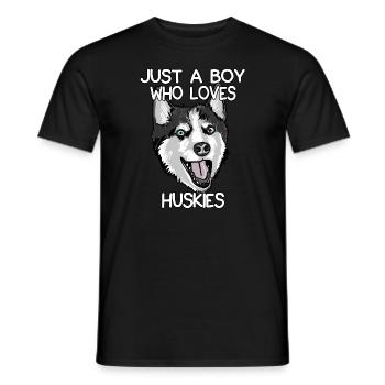 Juste un garçon qui aime les huskies - T-shirt homme - noir - Devant - AI Model Male 178 light (178cm)