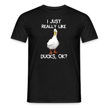 J'aime vraiment les canards - T-shirt homme - noir - Devant - AI Model Male 178 light (178cm)