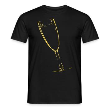 Verre abstrait / ligne / motif / nature / or - T-shirt homme - noir - Devant - AI Model Male 178 light (178cm)