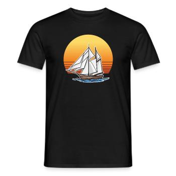 Retro Boat - Men's T-Shirt - black - Front - AI Model Male 178 light (178cm)