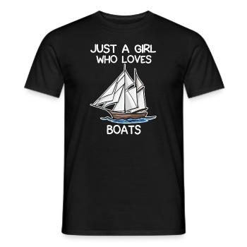 Just A Girl Who Loves Boats - Männer T-Shirt - Schwarz - Vorne - AI Model Male 178 light (178cm)
