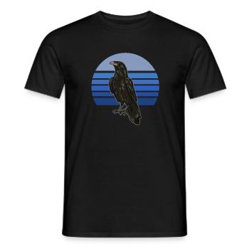 Crow Blue Retro - Männer T-Shirt - Schwarz - Vorne - AI Model Male 178 light (178cm)
