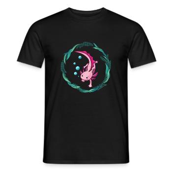 Axolotl - Men's T-Shirt - black - Front - AI Model Male 178 light (178cm)