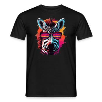 zebra sunglasses - Männer T-Shirt - Schwarz - Vorne - AI Model Male 178 light (178cm)
