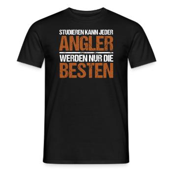 Anyone can study - Angler Edition - Men's T-Shirt - black - Front - AI Model Male 178 light (178cm)