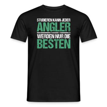 Anyone can study - Angler Edition - Men's T-Shirt - black - Front - AI Model Male 178 light (178cm)