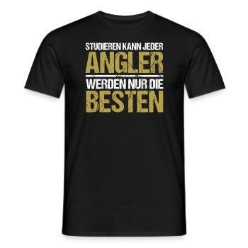 Anyone can study - Angler Edition - Men's T-Shirt - black - Front - AI Model Male 178 light (178cm)