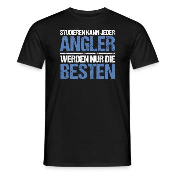 Anyone can study - Angler Edition - Men's T-Shirt - black - Front - AI Model Male 178 light (178cm)