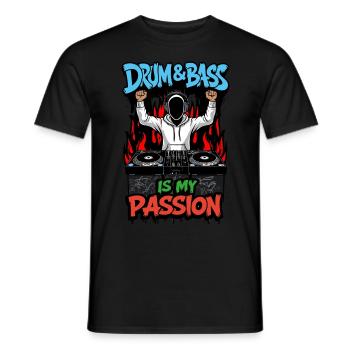 Drum & Bass is my passion - Men's T-Shirt - black - Front - AI Model Male 178 light (178cm)