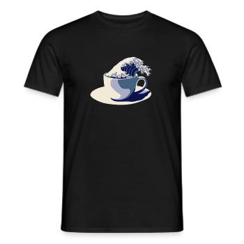Onde de café - T-shirt homme - noir - Devant - AI Model Male 178 light (178cm)