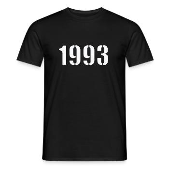 1993 - Männer T-Shirt - Schwarz - Vorne - AI Model Male 178 light (178cm)