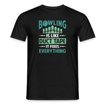 Bowling is like Duct Tape it fixes everything - T-shirt homme - noir - Devant - AI Model Male 178 light (178cm)
