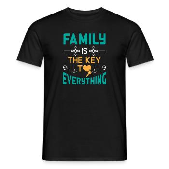 Family is the key to everything lovely & cute - T-shirt homme - noir - Devant - AI Model Male 178 light (178cm)